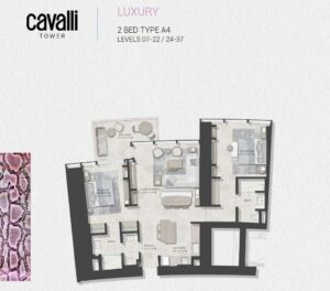 damac-cavalli-tower-two-bedroom-plan