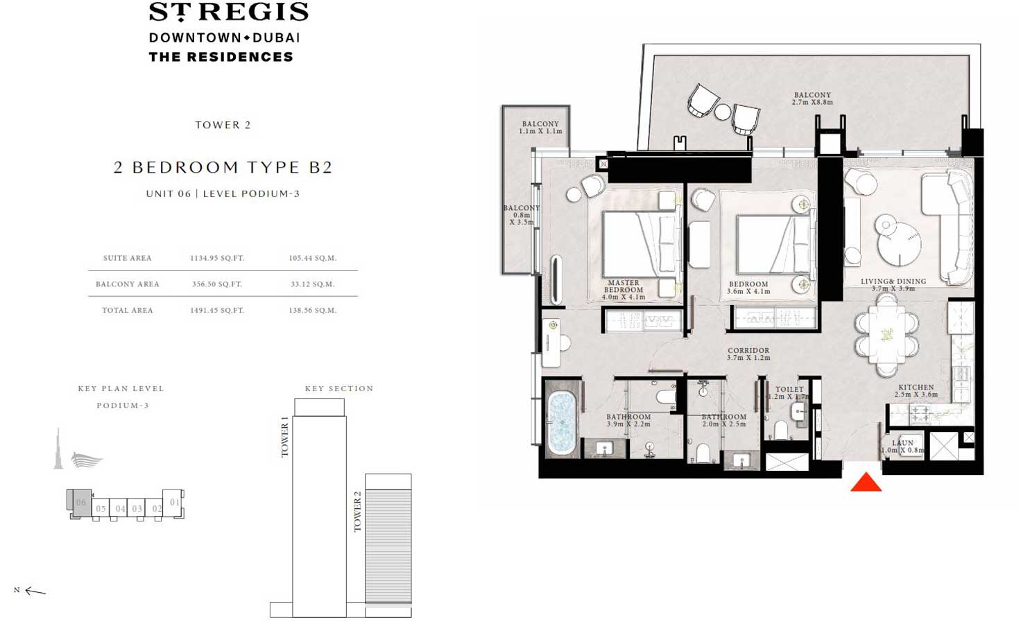 emaar-st-regis-2-bedroom-floor-plan