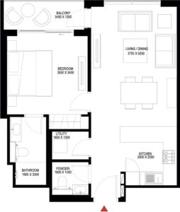 sobha-one-1-bedroom-floor-plan