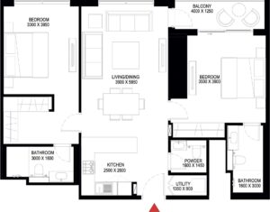 sobha-one-2-bedroom-floor-plan