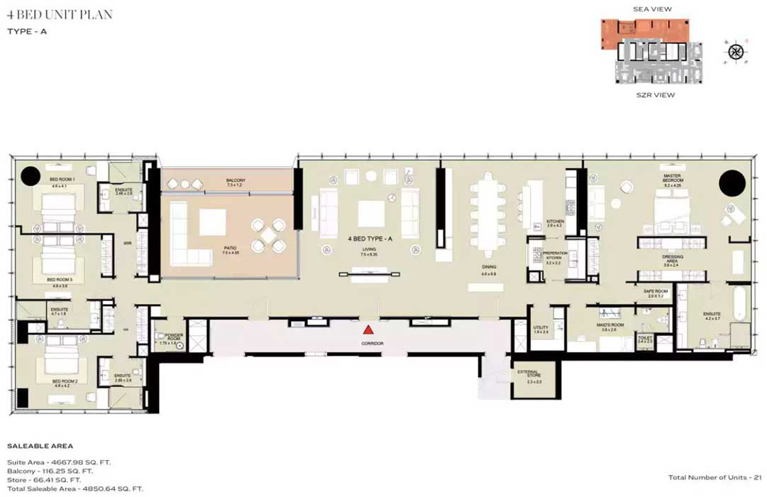 sobha-s-tower-4-bedroom-plan