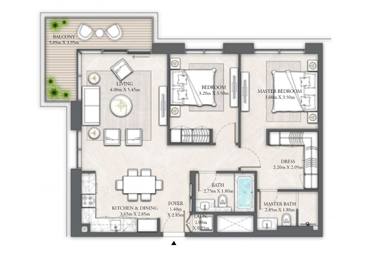 emaar-cove-2-bedroom-floor-plan