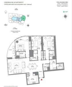 sobha-seahaven-3-bedroom-plans