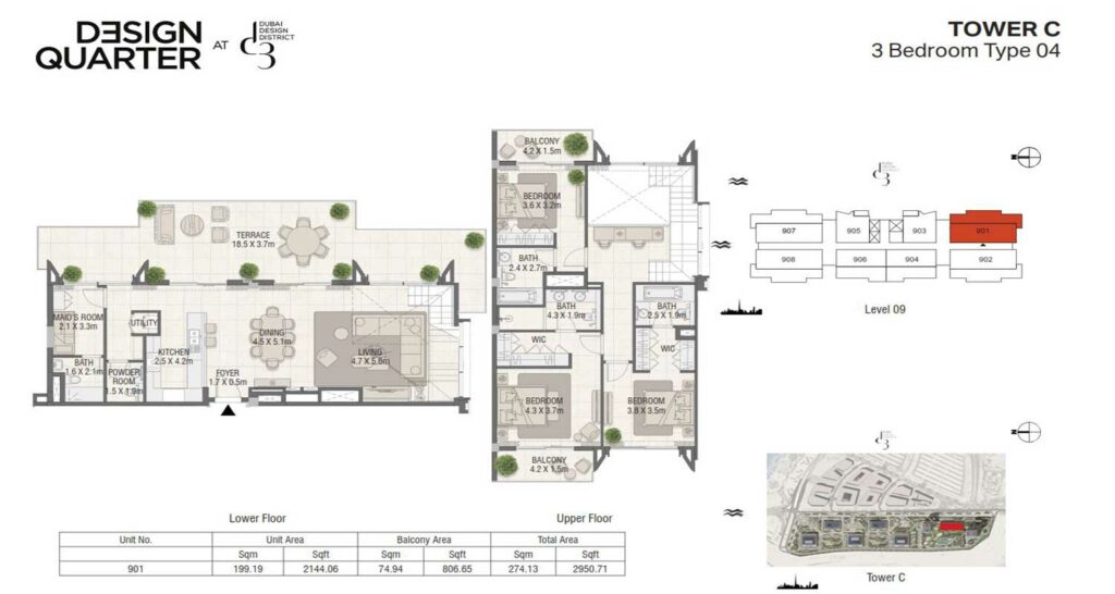 meraas-design-quarter-d3-3-bedroom-plan