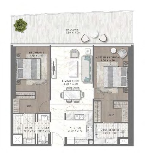 damac-bay-2-2-bedroom-plan
