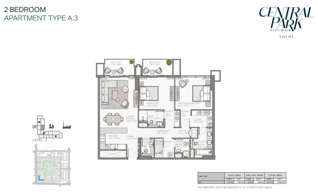 meraas-central-park-thyme-2-bedroom-plan