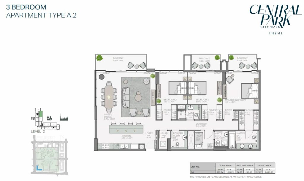 meraas-central-park-thyme-3-bedroom-plan