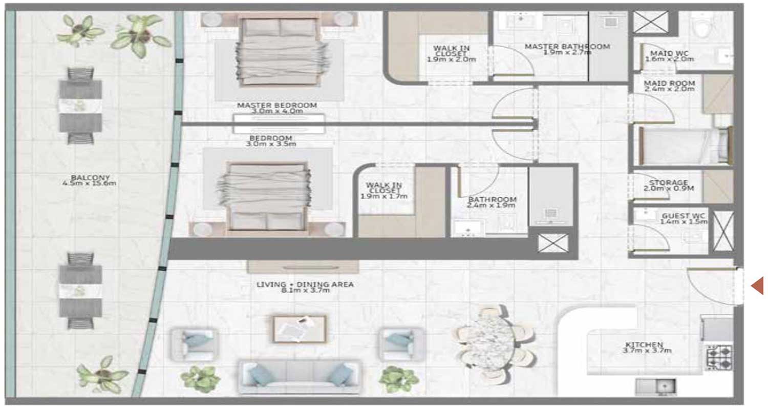 al-habtoor-tower-2-bedroom-plan