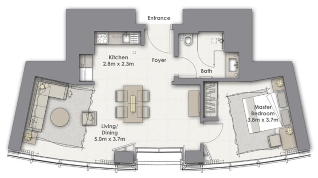 emaar-opera-grand-1-bedroom-plan