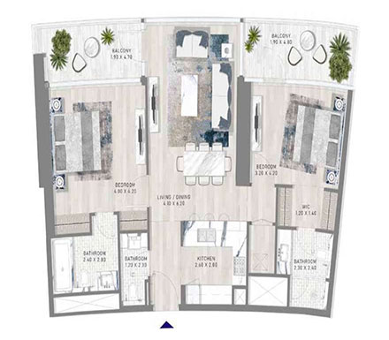 damac-harbour-lights-2-bedroom-layout-plan