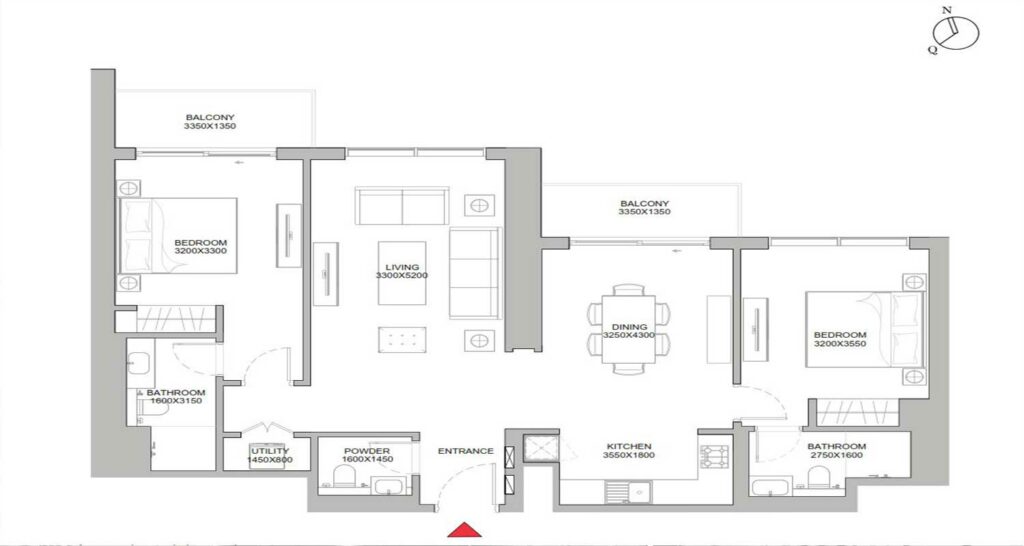 sobha-320-Riverside-2-bed-floor-plan
