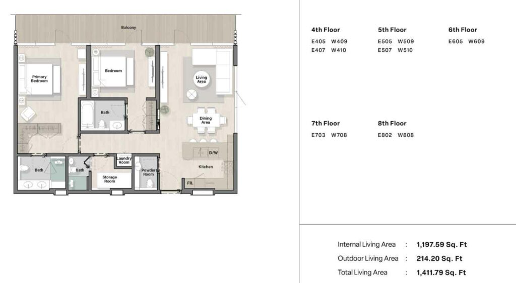 ellington-Porto-Playa-2-bedroom-plan