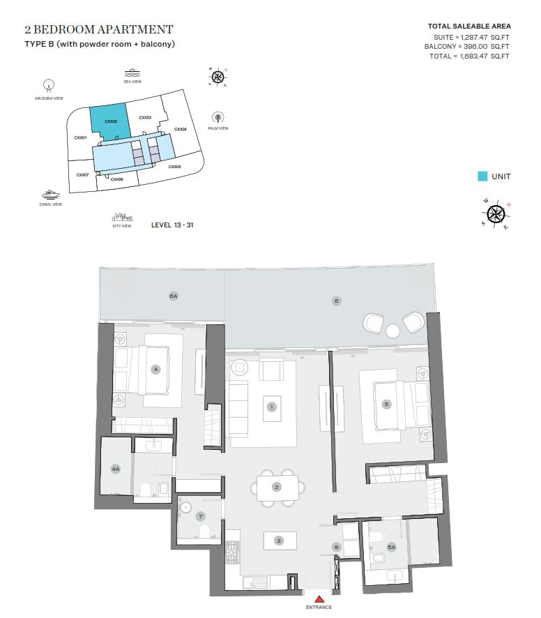 sobha-seahaven-2-bedroom-floor-plan