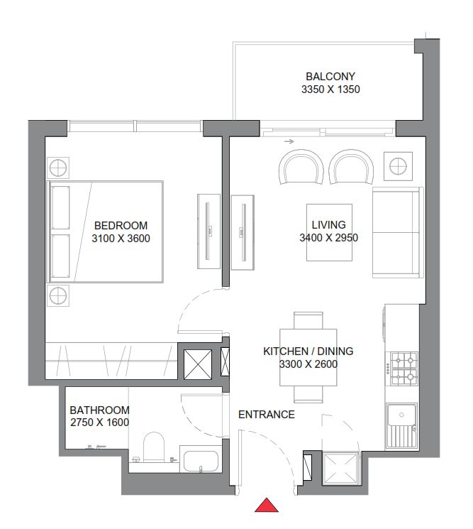 sobha-hartland-2-1-bed-floor plans