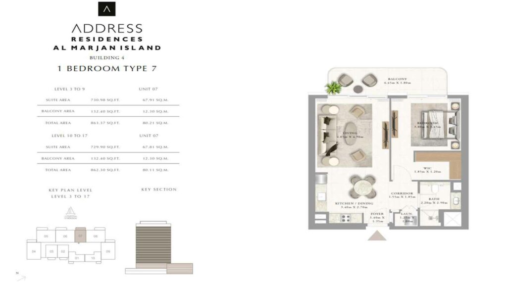 emaar-address-al-marjan-1-bed-plan