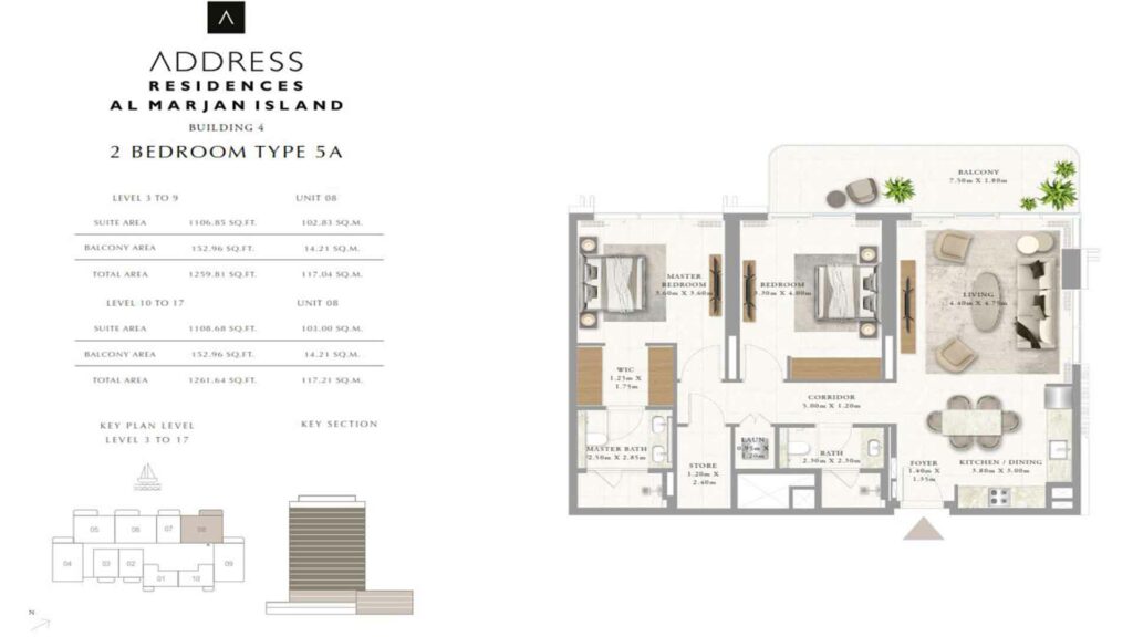 emaar-address-al-marjan-2-bed-plan