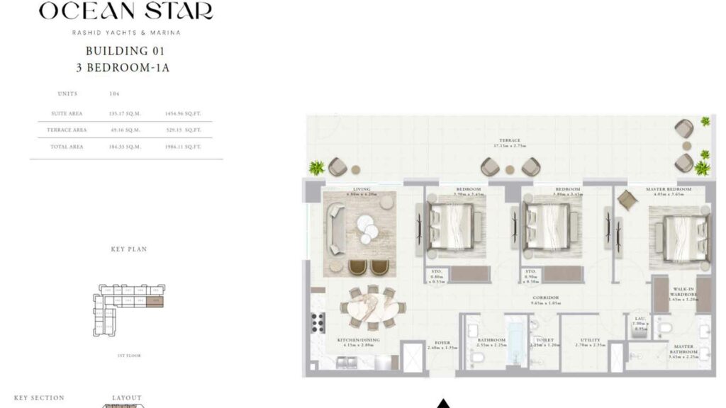 emaar-ocean-star-3-bed-plans