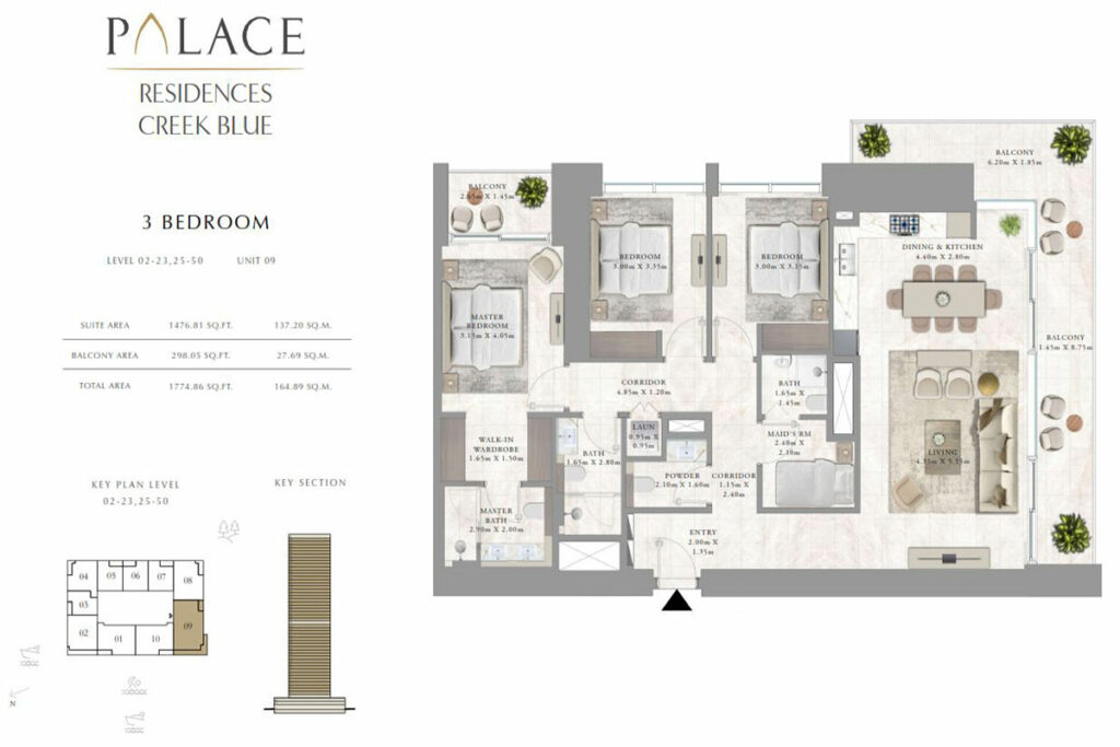 emaar-palace-residences-3-bed-plan