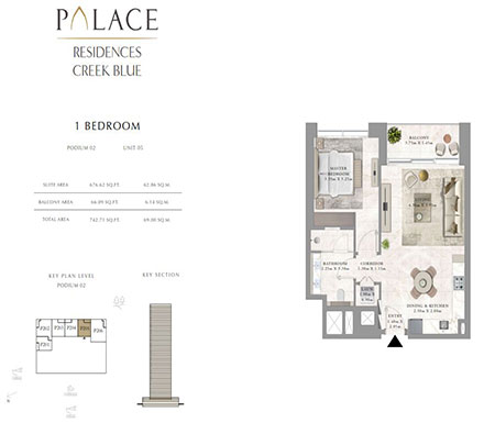 palace-creek-1-br-440-385-Floor-Plan