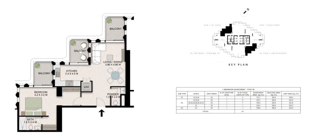 wasl-1-b-tower-1-bed-plan