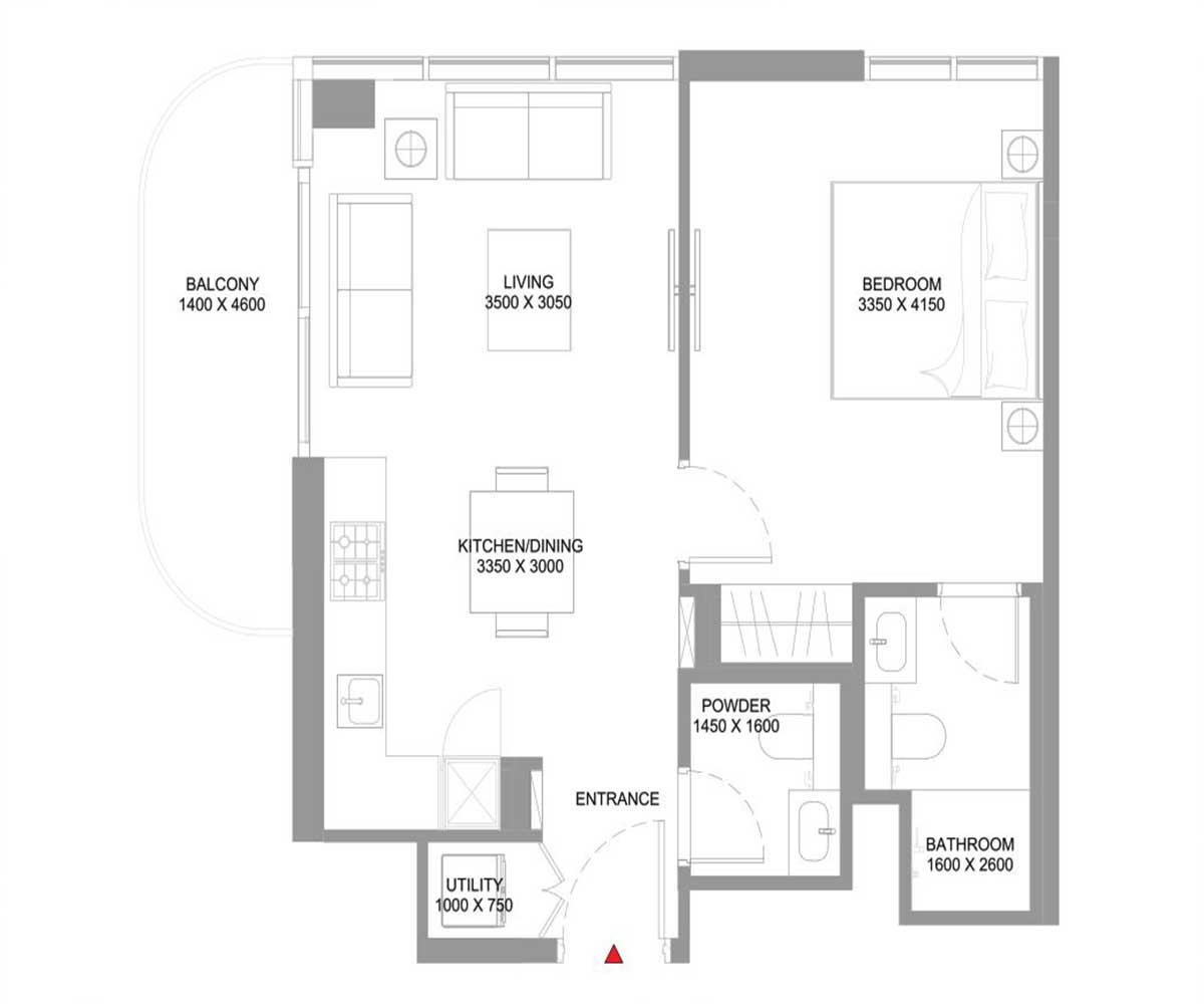 sobha-siniya-coastline-1-floor-plan sobha-siniya-florine-2-bedroom