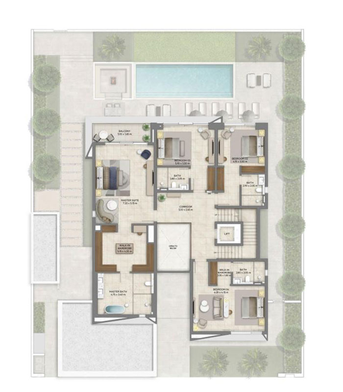 6 Bedroom — Floor Plan