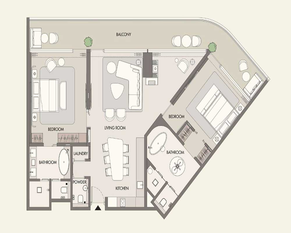 2 Bedroom — Floor Plan