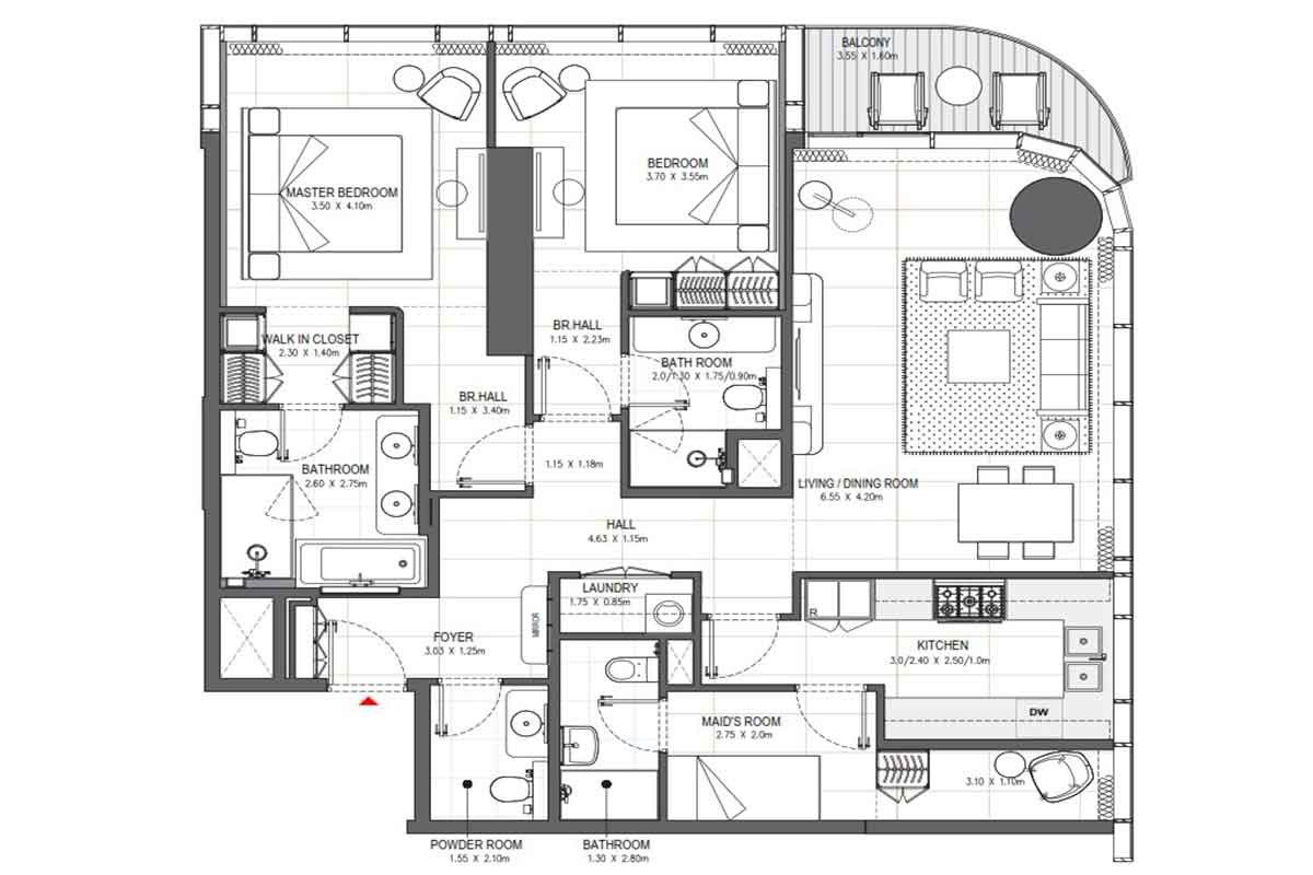 3 Bedroom — Floor Plan