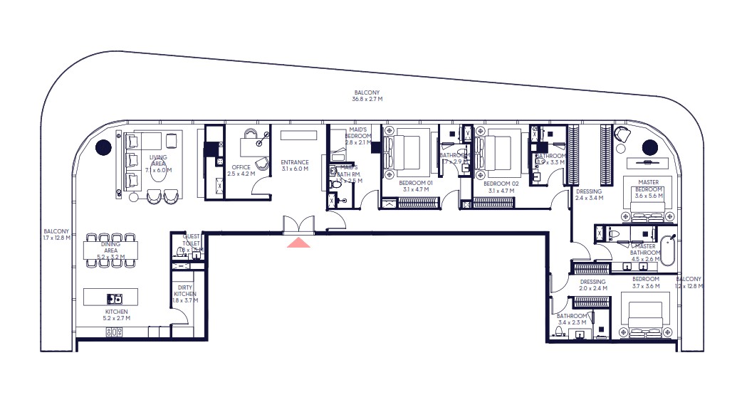 3 Bedroom — Floor Plan