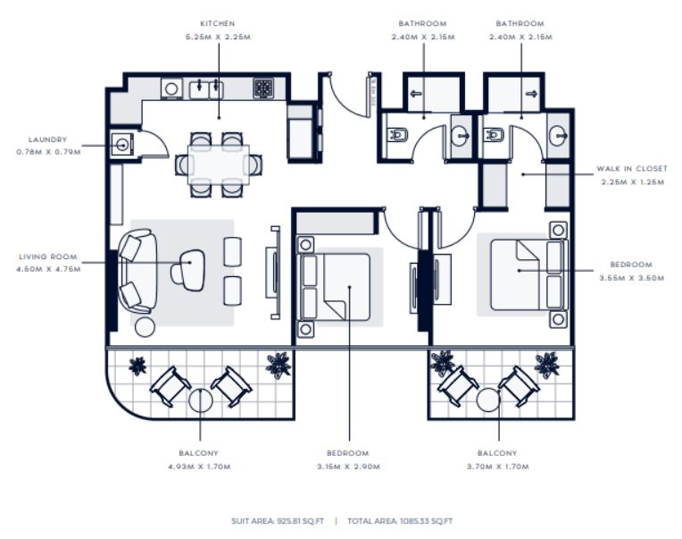 3 Bedroom — Floor Plan