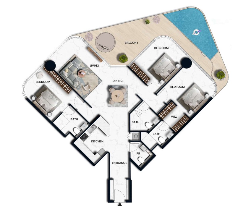3 Bedroom — Floor Plan