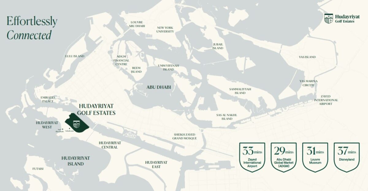 Modon Golf Estates — Hudayriyat Island, Abu Dhabi location map