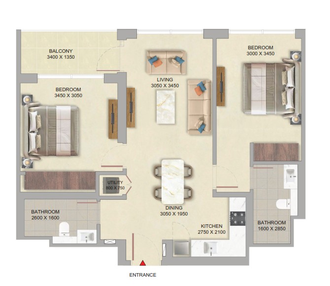3 Bedroom — Floor Plan