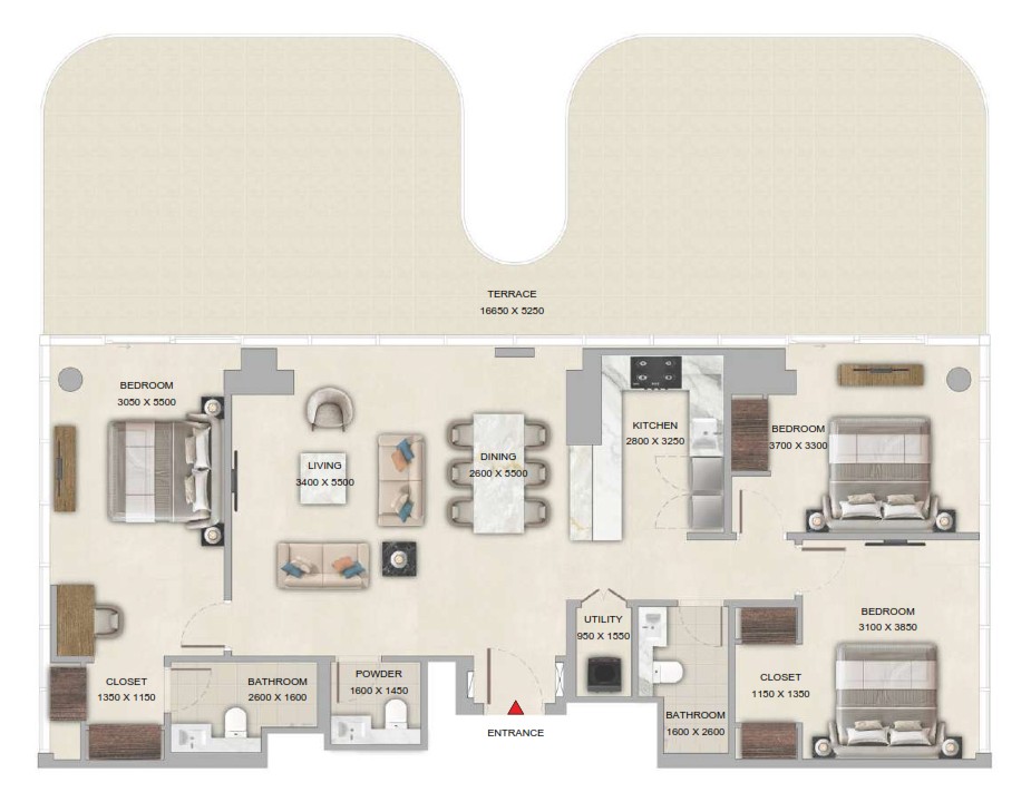 3 Bedroom — Floor Plan