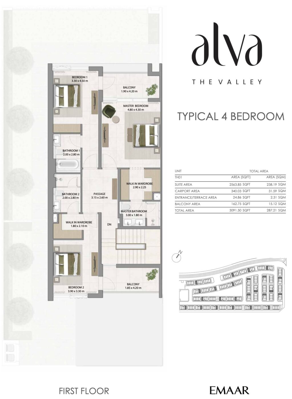 3 Bedroom — Floor Plan
